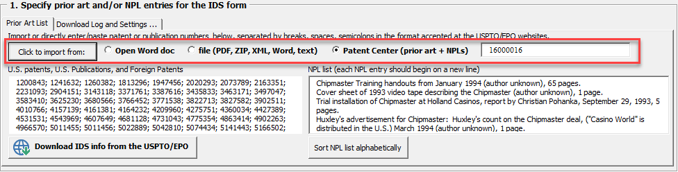 import ids data