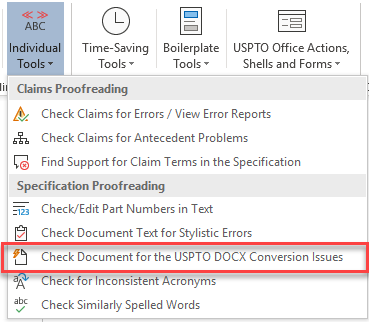 docx menu proofreading