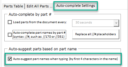 auto suggest parts