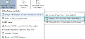 Generating Shell Office Action Responses - ClaimMaster Software
