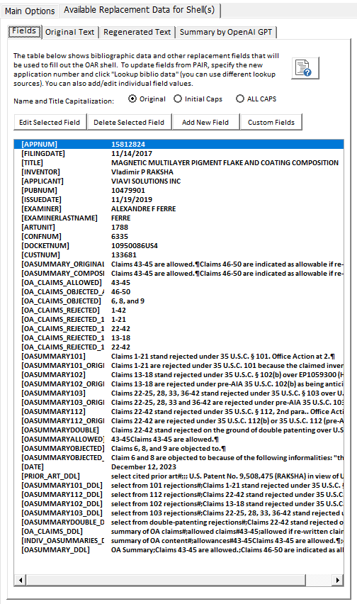 shell replacement fields