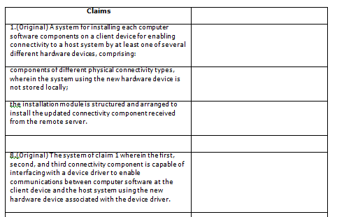 Patent Claim Chart Generator